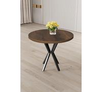 Mesa de Comedor Moderna con Patas de Metal, Barroco y Negro, 90 x 73 x 90 cm, Tablero de partículas 100% Recubierto de melamina, Elegante y Duradera