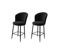 Hanah Home Alte - Set de 2 Taburetes de Bar Negros