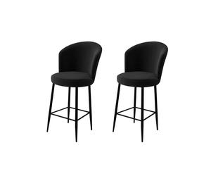 Hanah Home Alte - Set de 2 Taburetes de Bar Negros