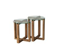 Hanah Home Amalfi Juego de Mesas Apilables Nogal