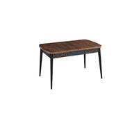 Hanah Home Amalfi Motif Mesa de Comedor Extensible Nogal y Negro