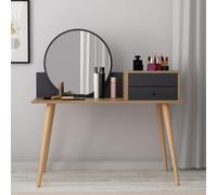 Hanah Home Angel Mesa de Maquillaje Antracita y Nogal