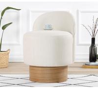 Hanah Home, Barren Puf - Color crema, otomana, color crema, 47 x 47 x 66 cm