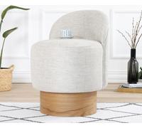 Hanah Home, Barren Puf - Gris claro, otomana, 50% algodón / 50% lino, gris claro, 47 x 47 x 66 cm