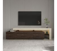 Hanah Home Beliz Soporte para TV Travertino y Nogal con LED