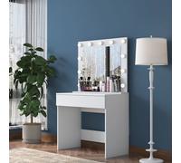 Hanah Home BJ120 - 2916 Mesa de Maquillaje Blanca con Espejo