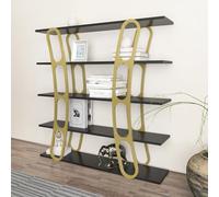 Hanah Home Estantería Adar Negro y Dorado