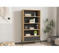 Hanah Home Bookshelf, Zafiro Roble Antracita, Talla única