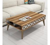 Hanah Home City - Mesa de centro Nogal y Blanco