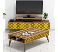Hanah Home City - Walnut, Yellow