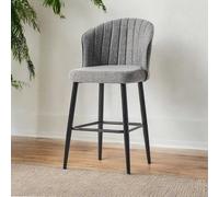 Hanah Home Conjunto de 4 Taburetes de Bar Rubi Gris y Negro