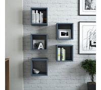 Hanah Home Conjunto de 5 Estantes de Pared Azules