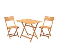 Hanah Home Conjunto de mesa y sillas de jardín My003 de madera de haya marrón