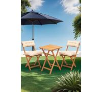 Hanah Home Conjunto de Mesa y Sillas My001A en Madera de Haya