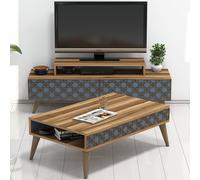Hanah Home Conjunto de Muebles de Salón City - Nogal, Calcedonia