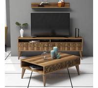 Hanah Home Conjunto de muebles de salón Line - Nogal