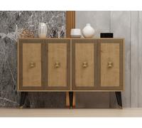 Hanah Home Consola Ansel - Roble zafiro, Dorado