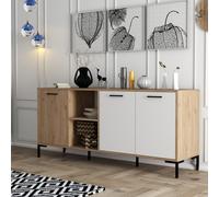 Hanah Home Consola Aurora - 1634 Roble y Blanco