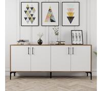 Hanah Home Consola Industrial Kiev Nogal y Blanco