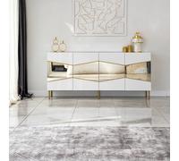 Hanah Home Consola Nice Blanca y Dorada