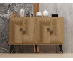 Hanah Home Consola Sapphire Oak y Gold