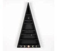 Hanah Home Cry002-S Estantería de pared de madera maciza Negra