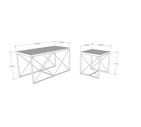 Hanah Home Defne - Atlantic Pine Juego de Mesa de Centro
