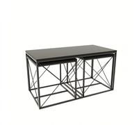 Hanah Home Defne - Juego de mesas de centro Antracita y Negro