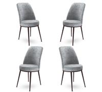 Hanah Home Dexa - Gris, Marrón (Set de 4 sillas)