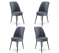 Hanah Home Dexa - Humo, Negro (4 Piezas)