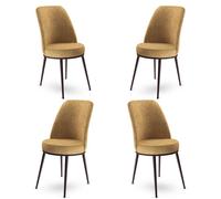Hanah Home Dexa Juego de 4 Sillas Cappuccino y Marrón