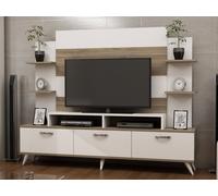 Hanah Home Diana Mueble de TV Blanco y Nogal