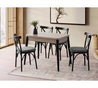 Hanah Home Dolunay - 1285 Mesa de comedor extensible Mocha ligera