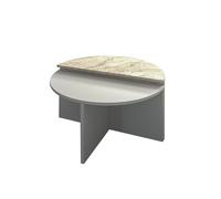 Hanah Home Dolunay Juego de Mesas de Centro Gris y Travertino