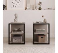Hanah Home Echo - Juego de 2 mesas auxiliares Moca claro