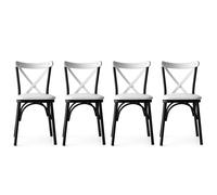 Hanah Home Ekol - 1334 V4 Juego de 4 sillas blancas