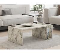 Hanah Home Elegant Freesia Marble - Mesa de café (86,8 cm, 100% melamina, 18 mm de Grosor, diseño montado en la Pared con Estante bajo)