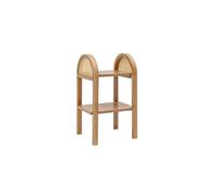 Hanah Home Elegant Side Table, 100% Madera de Ceniza, Revestimiento de melamina, 30 x 62 x 30 cm, Color Natural, Capacidad de 10 kg, Espacios Modernos