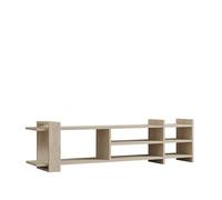 Hanah Home Elegant TV Stand with Marble Concept, Travertine Color, 156 cm Wide | Tablero de partículas Recubierto de melamina 100%, Grosor de 18 mm | Ample Shelves & Storage
