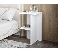 Hanah Home Elegant White Nightstand with Wall Mount Option, 36 x 60 x 36 cm | 100% Melamine Coated Particle Board 18 mm Thick | Stylish Storage Solution for Modern Bedrooms