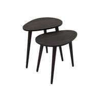 Hanah Home Elegante Juego de Mesa para anidar (2 Piezas), Color Antracita, 50 x 48 x 33 y 50 x 52 x 33 cm, 100% Madera sólida, Elegante y Funcional para Espacios de Vida Modernos