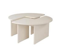 Hanah Home Elegante Mesa de café Blanco, diámetro de 90 cm, Altura de 41 cm, 100% melamina, 18 mm de Grosor, Elegante y Funcional para Espacios de Vida Modernos