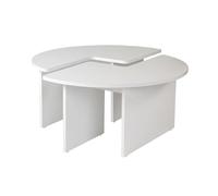 Hanah Home Elegante Mesa de café, Color Blanco Natural, diámetro de 90 cm x 41 cm, 100% melamina, 18 mm de Grosor, Elegante y Funcional para Espacios de Vida Modernos