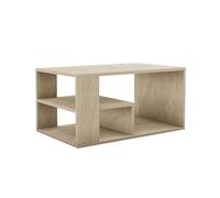 Hanah Home Elegante Mesa de café con opción de Montaje en Pared, Color travertino, 80 x 50 x 40 cm, 100% melamina, 18 mm de Grosor, Almacenamiento Elegante y bandejas para la Vida Moderna