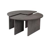 Hanah Home Elegante Mesa de café de 90 cm de diámetro, Altura: 41 cm, 100% melamina revestida, 18 mm de Grosor, Acabado Gris concreto, Espacios de Vida Modernos