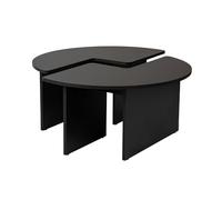 Hanah Home Elegante Mesa de café Negro, diámetro de 90 cm, Altura de 41 cm, 100% melamina, 18 mm de Grosor, Salas de Estar Modernas y Espacios acogedores
