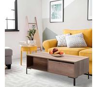 Hanah Home Elegante Mesa de café, Nogal Claro, 103 x 60 x 42 cm, 100% melamina, 16 mm de Grosor, Salas de Estar Modernas y Espacios