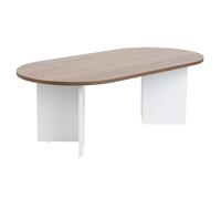 Hanah Home Elegante Mesa de café, Nogal y Blanco, 119 x 39,8 x 60 cm, 100% melamina, 18 mm de Grosor, diseño Moderno para Sala de Estar y Oficina