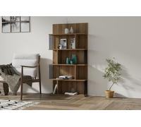 Hanah Home Elegante Soporte de Madera de Nogal, 80 cm x 160 cm x 21,8 cm, 100% melamina revestida, 18 mm de Grosor, Pared de montaña, Multiple Bandeja, Almacenamiento Extra
