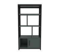 Hanah Home Elegante Soporte para Libros Negro y Verde, 60 cm x 120 cm x 29,6 cm, 100% melamina, 18 mm de Grosor, decoración Moderna del hogar y la Oficina